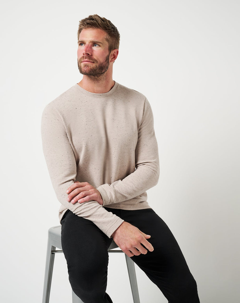 Oxford Tan Travis Mathew Cloud Waffle Crew