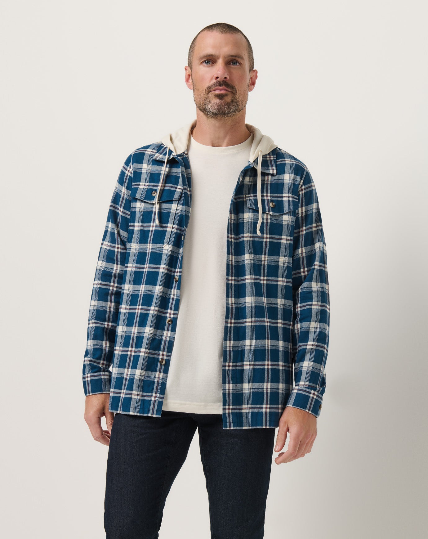 Titan Travis Mathew Cloud Flannel Hooded Button-Up