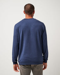 Heather Blue Nights Travis Mathew Amenities V-Neck Crew