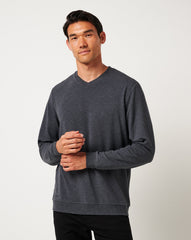 Heather Dark Grey Travis Mathew Amenities V-Neck Crew