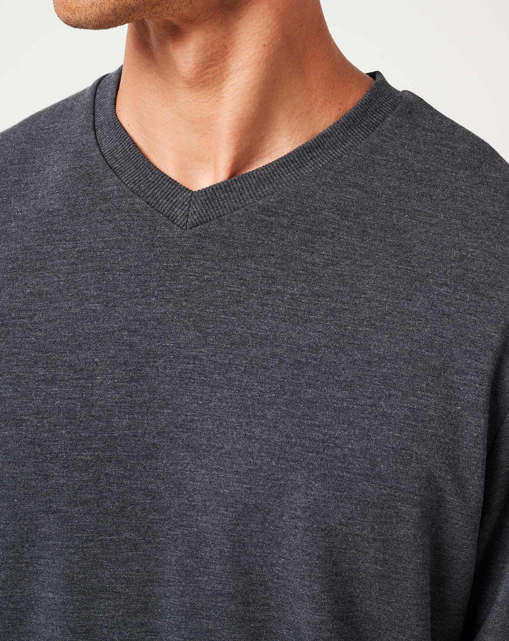 Heather Dark Grey Travis Mathew Amenities V-Neck Crew