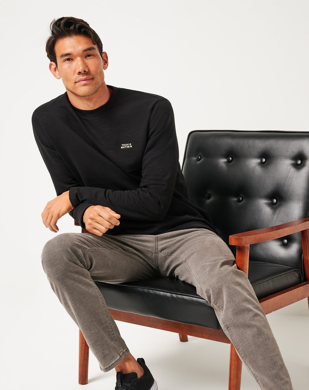 Black Travis Mathew Man About Town Crew
