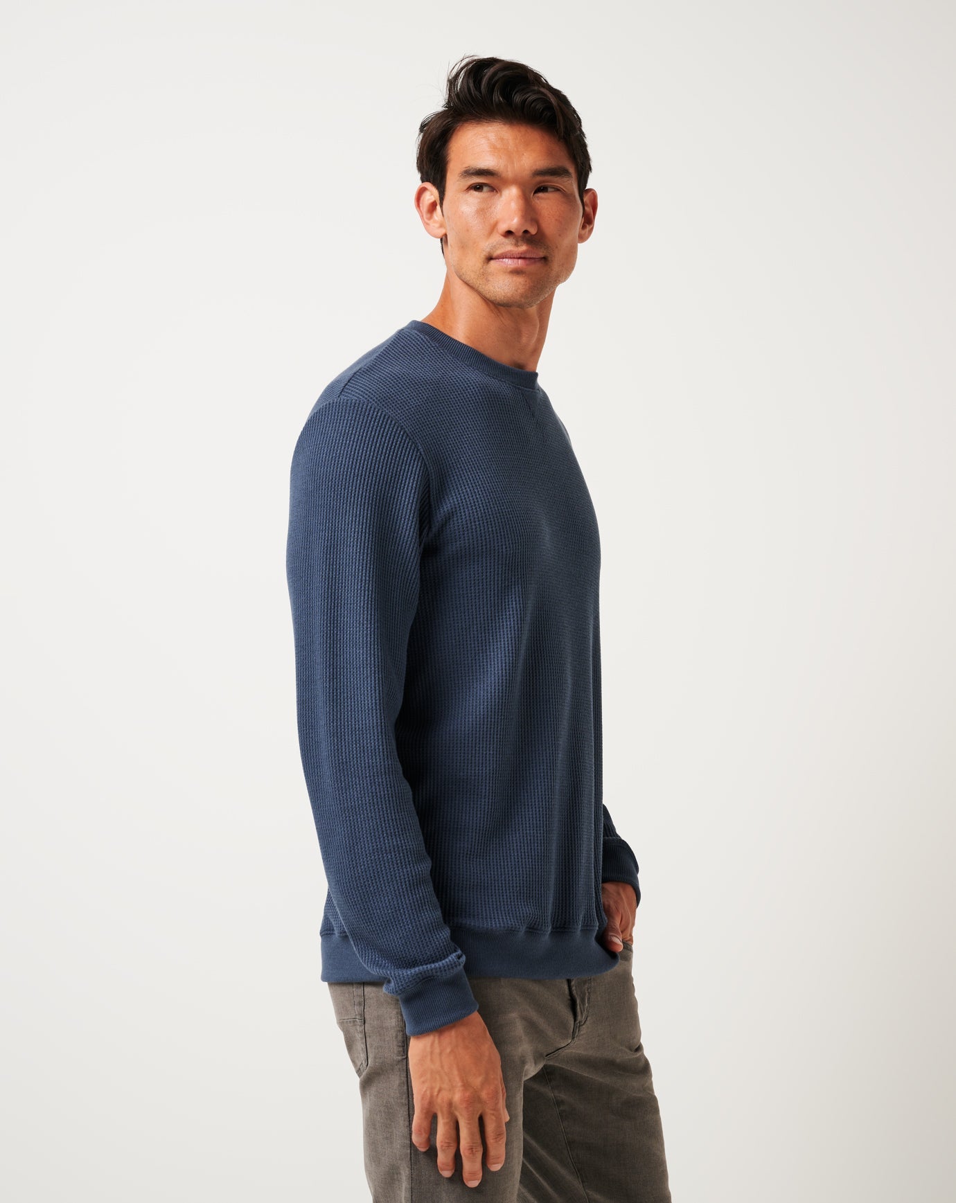 Mood Indigo/Vintage Indigo Travis Mathew Nonrev Long Sleeve Crew