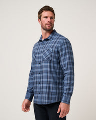 Bering Sea/Sleet Travis Mathew Cloud Flannel Plaid Button-Up