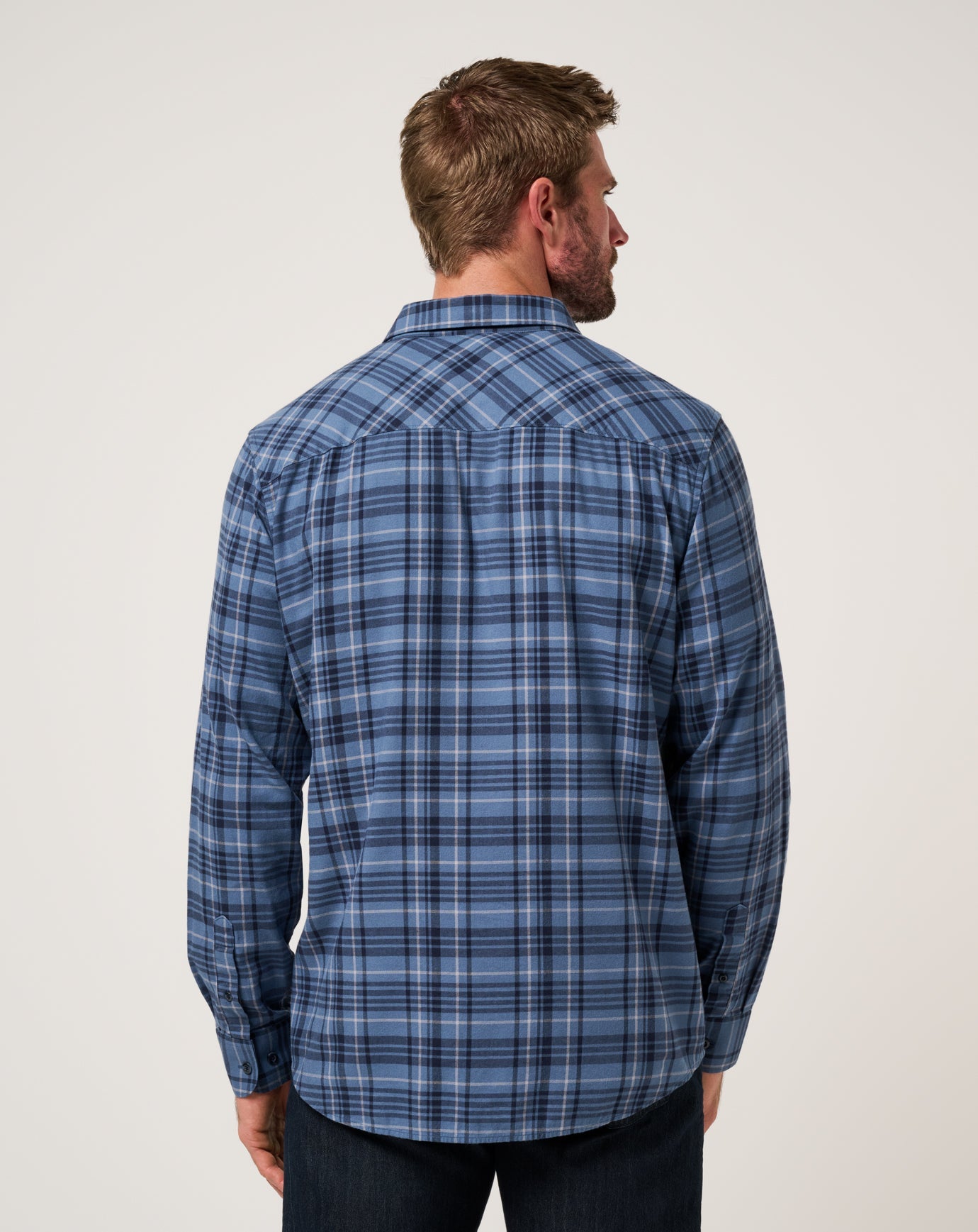 Bering Sea/Sleet Travis Mathew Cloud Flannel Plaid Button-Up