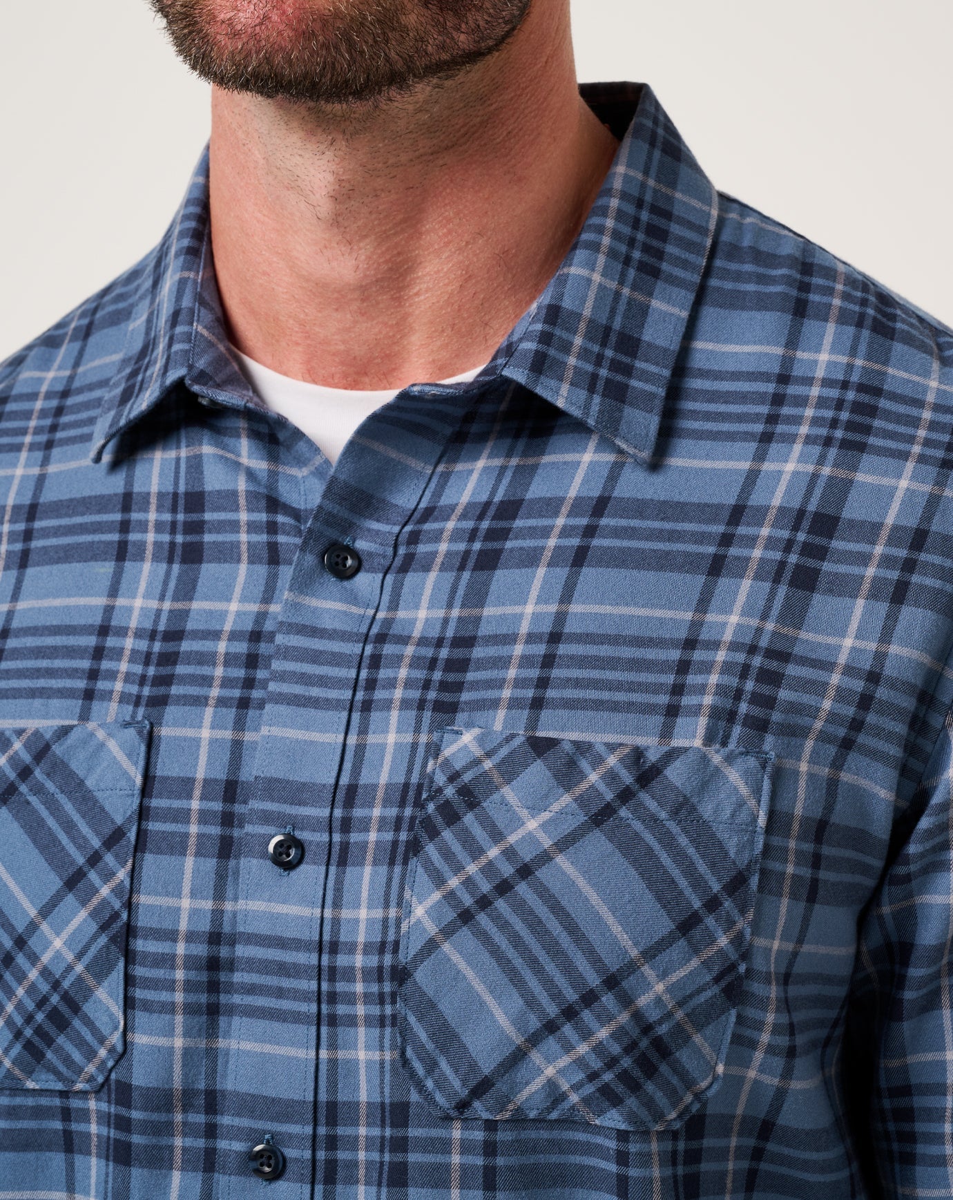 Bering Sea/Sleet Travis Mathew Cloud Flannel Plaid Button-Up