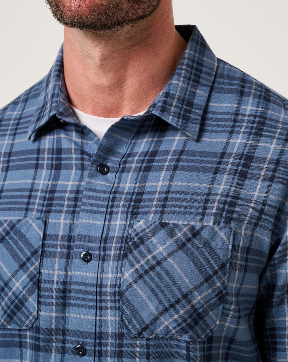 Bering Sea/Sleet Travis Mathew Cloud Flannel Plaid Button-Up