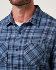 Bering Sea/Sleet Travis Mathew Cloud Flannel Plaid Button-Up