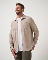 Oxford Tan Travis Mathew Cloud Waffle Shirt Jacket
