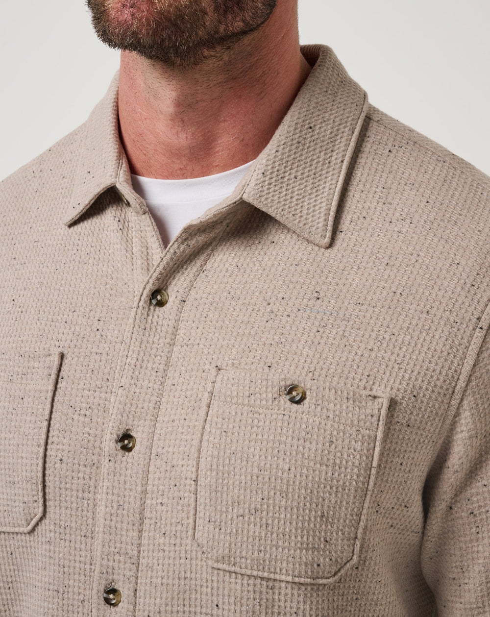Oxford Tan Travis Mathew Cloud Waffle Shirt Jacket