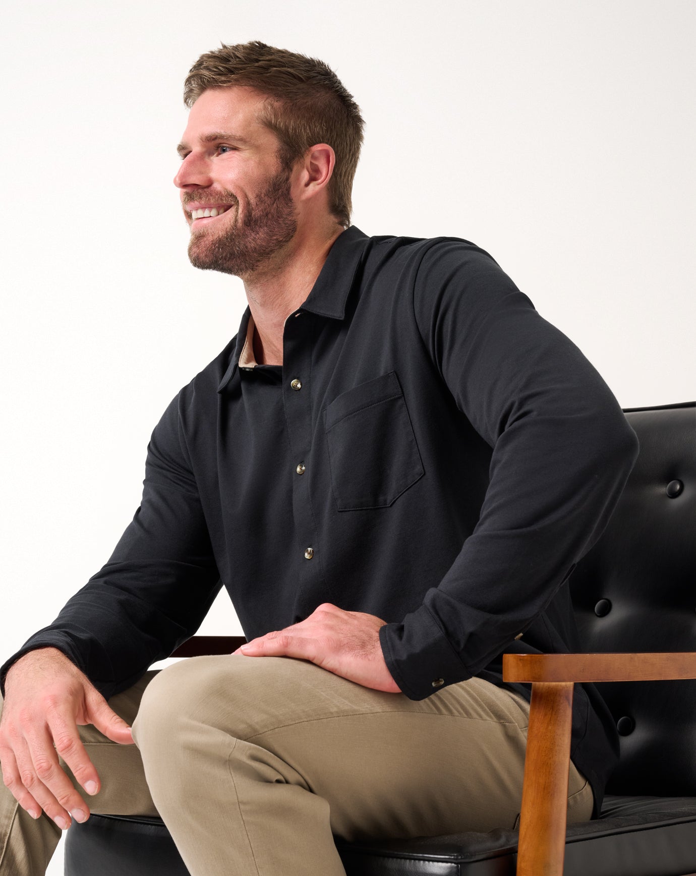 Black Travis Mathew Comfortknit TM Social Club Button-Up