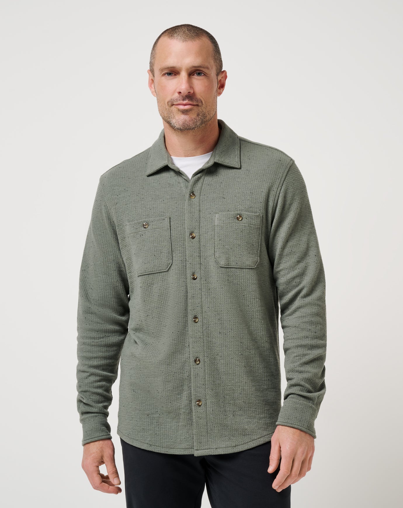 Dark Olive Travis Mathew Cloud Waffle Shirt Jacket
