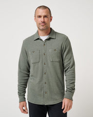 Dark Olive Travis Mathew Cloud Waffle Shirt Jacket