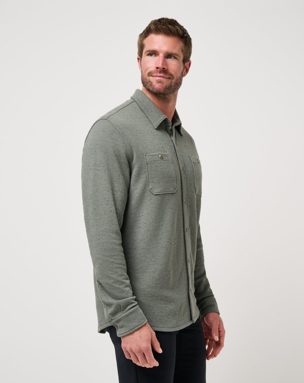 Dark Olive Travis Mathew Cloud Waffle Shirt Jacket
