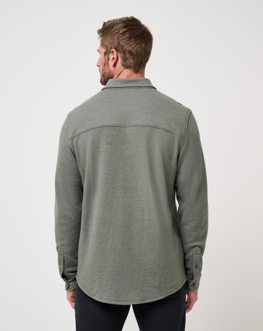 Dark Olive Travis Mathew Cloud Waffle Shirt Jacket