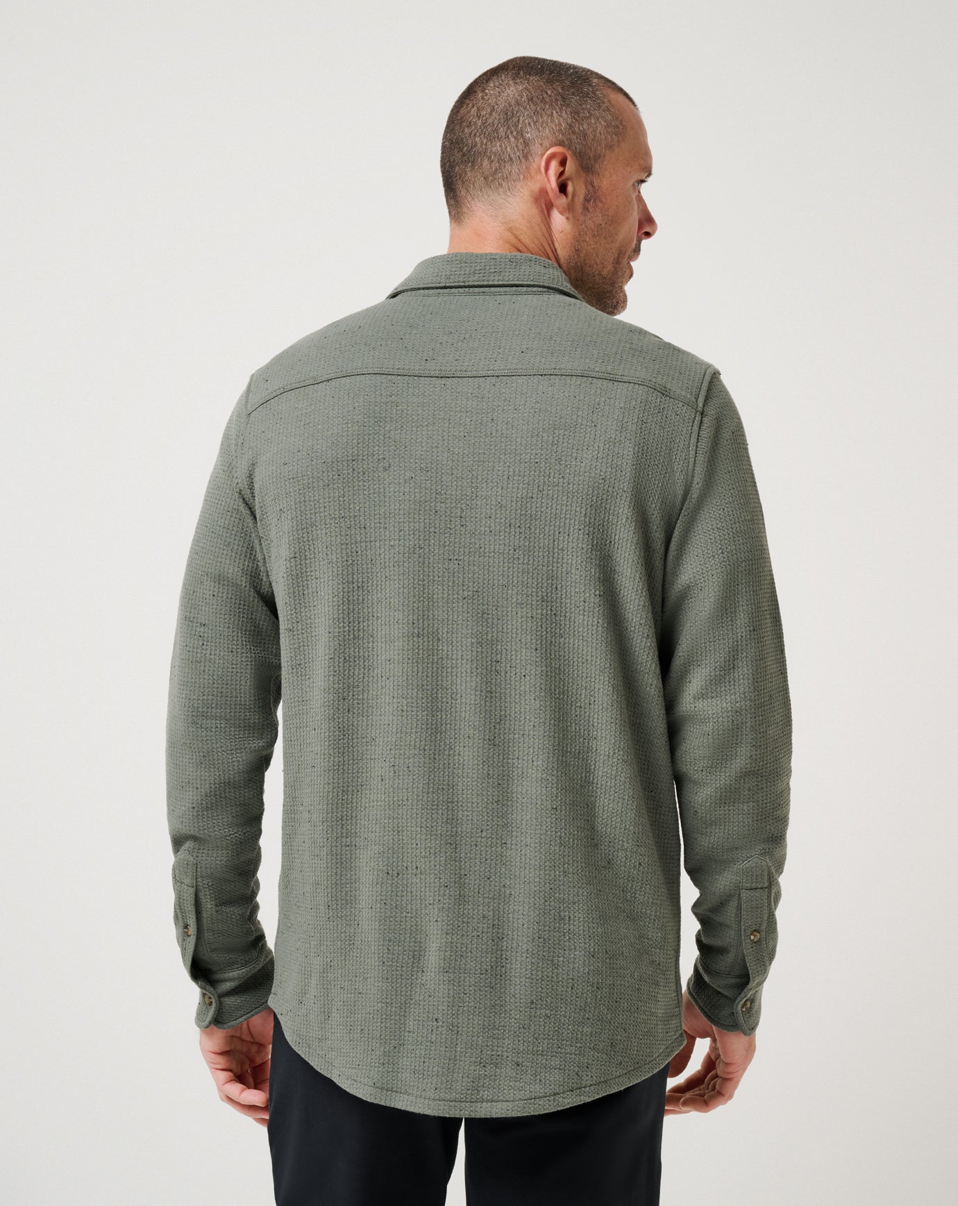 Dark Olive Travis Mathew Cloud Waffle Shirt Jacket