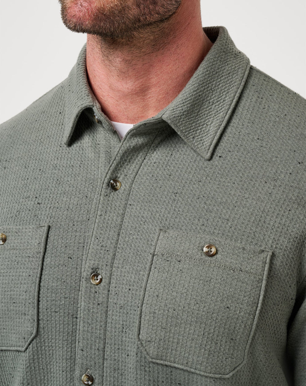 Dark Olive Travis Mathew Cloud Waffle Shirt Jacket