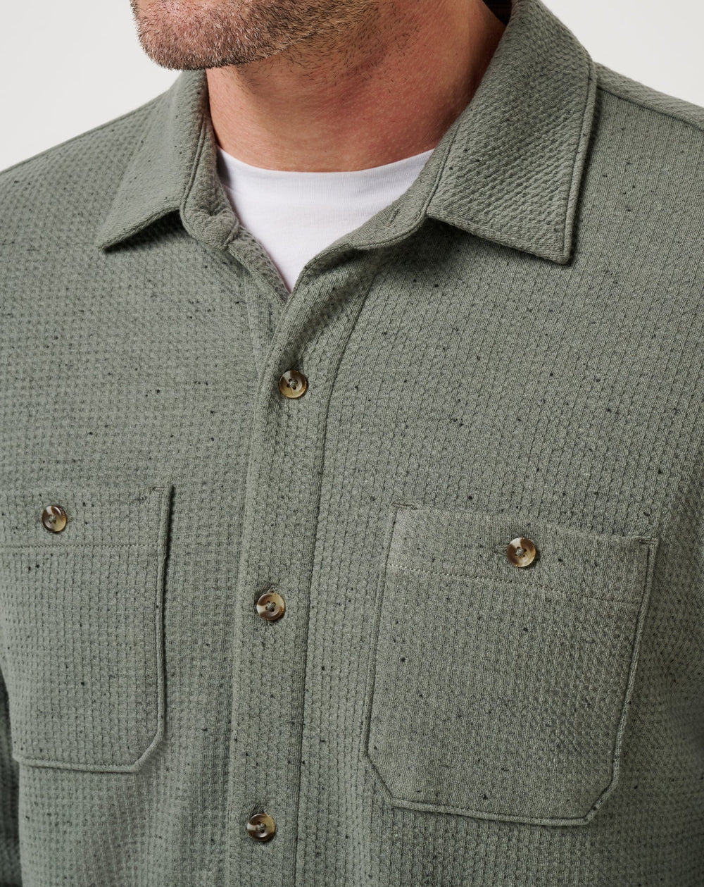 Dark Olive Travis Mathew Cloud Waffle Shirt Jacket