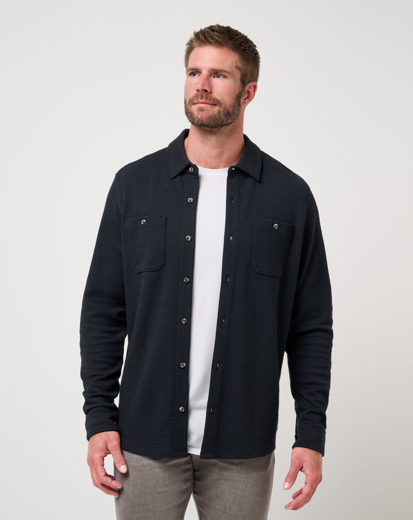 Black Travis Mathew Cloud Waffle Shirt Jacket