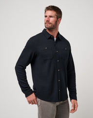 Black Travis Mathew Cloud Waffle Shirt Jacket