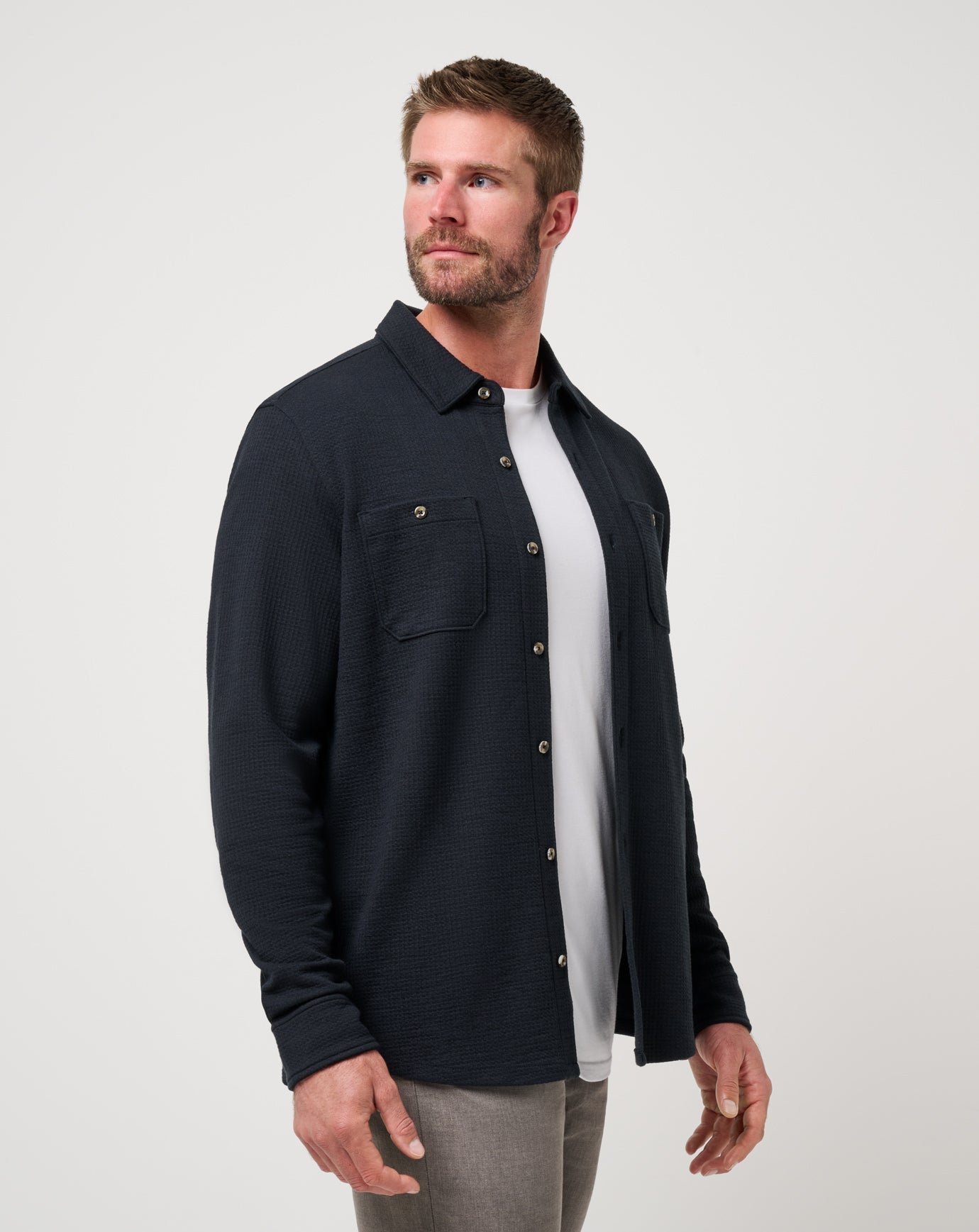 Black Travis Mathew Cloud Waffle Shirt Jacket