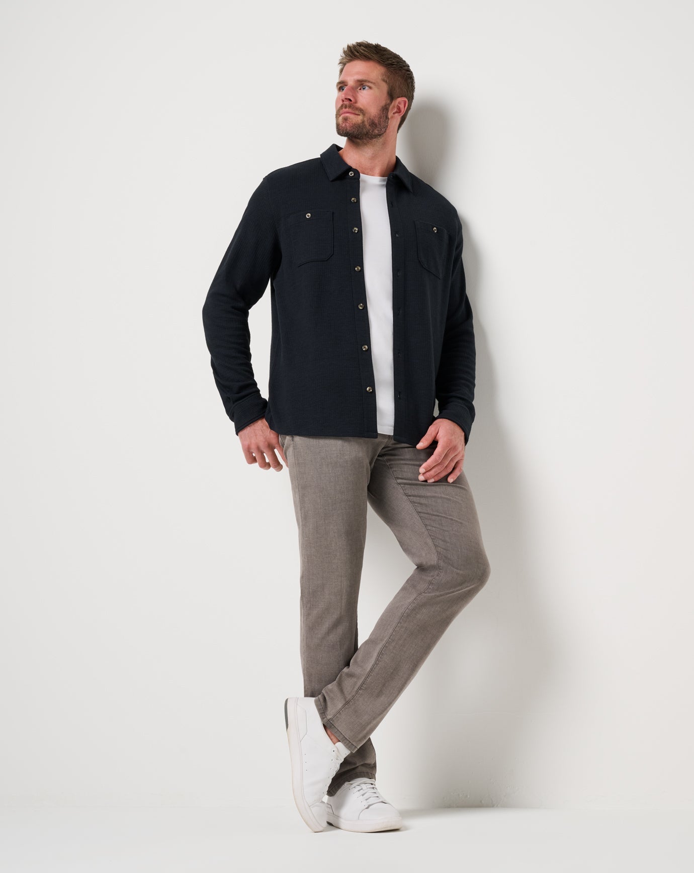 Black Travis Mathew Cloud Waffle Shirt Jacket