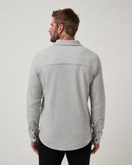 Heather Light Grey Travis Mathew Cloud Waffle Shirt Jacket