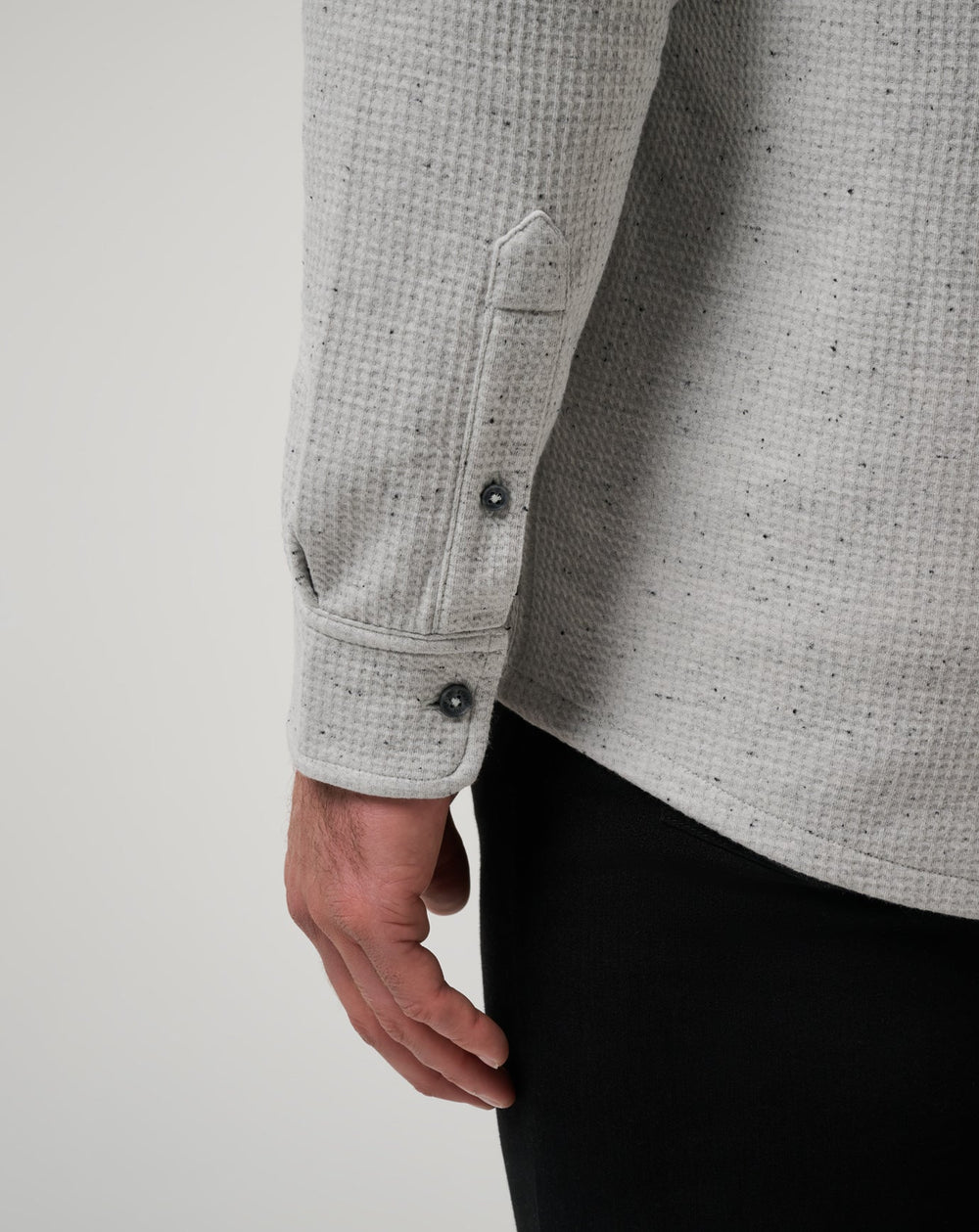 Heather Light Grey Travis Mathew Cloud Waffle Shirt Jacket