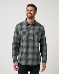 Dark Olive Travis Mathew Cloud Flannel Plaid Button-Up