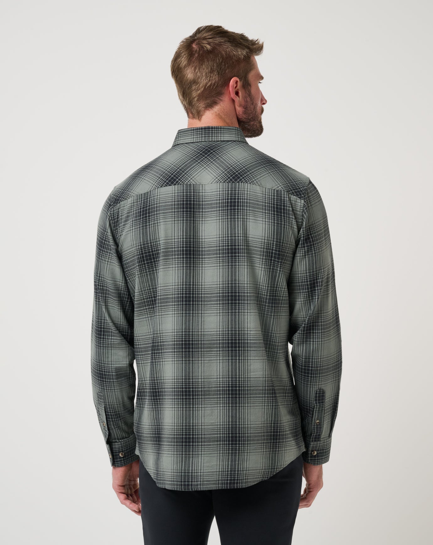 Dark Olive Travis Mathew Cloud Flannel Plaid Button-Up