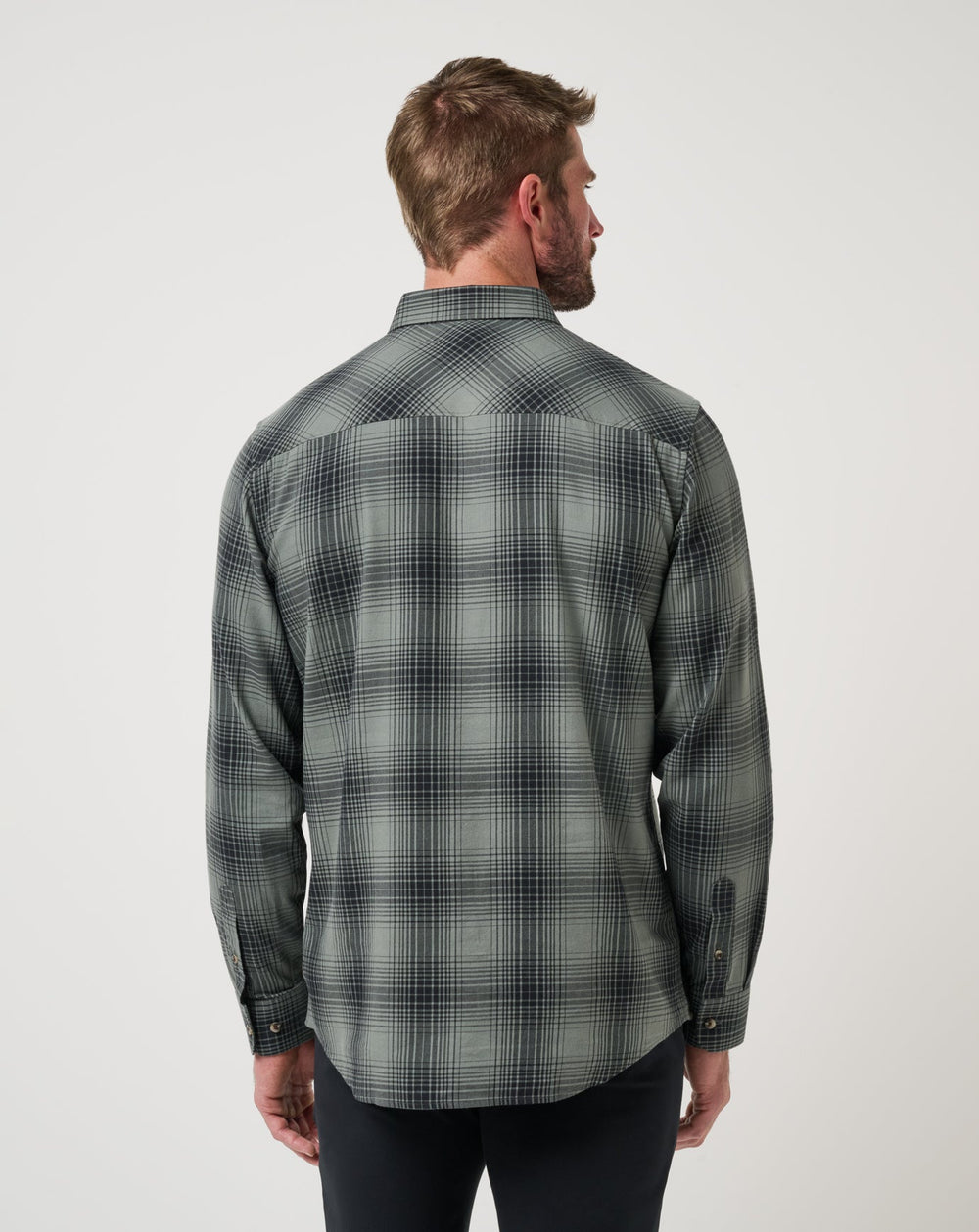 Dark Olive Travis Mathew Cloud Flannel Plaid Button-Up