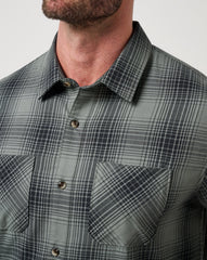 Dark Olive Travis Mathew Cloud Flannel Plaid Button-Up