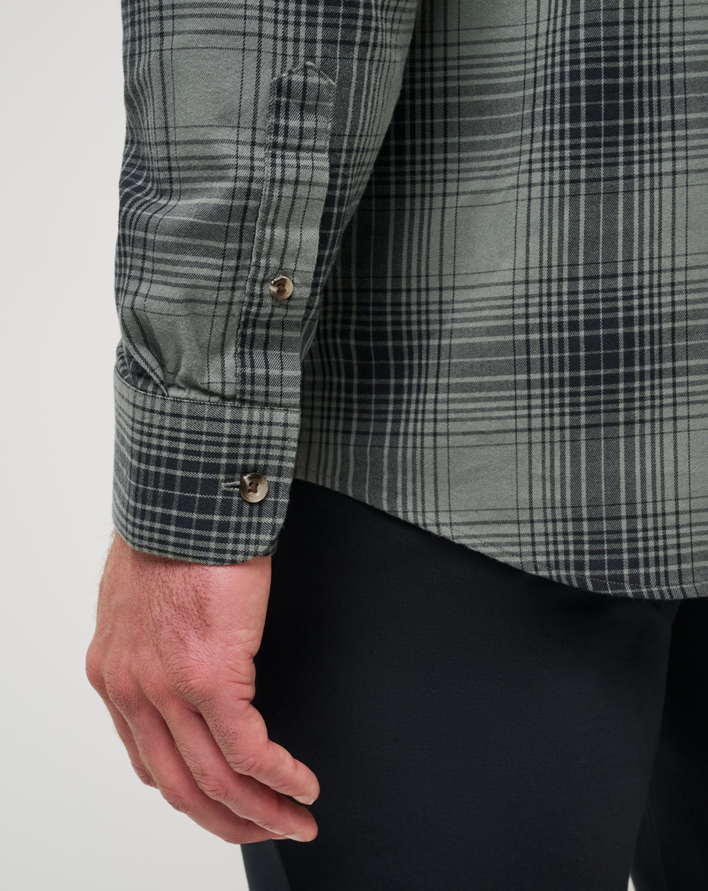 Dark Olive Travis Mathew Cloud Flannel Plaid Button-Up