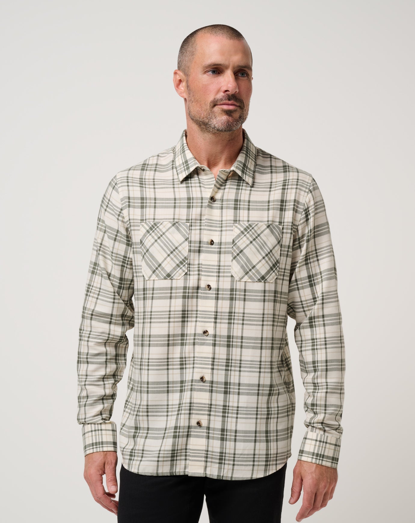 Birch Travis Mathew Cloud Flannel Plaid Button-Up
