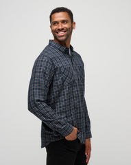 Total Eclipse/Apricot Travis Mathew Cloud Flannel Plaid Button-Up