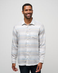 Oxford Tan Travis Mathew Cloud Flannel Stripe Button-Up