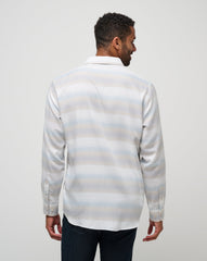 Oxford Tan Travis Mathew Cloud Flannel Stripe Button-Up