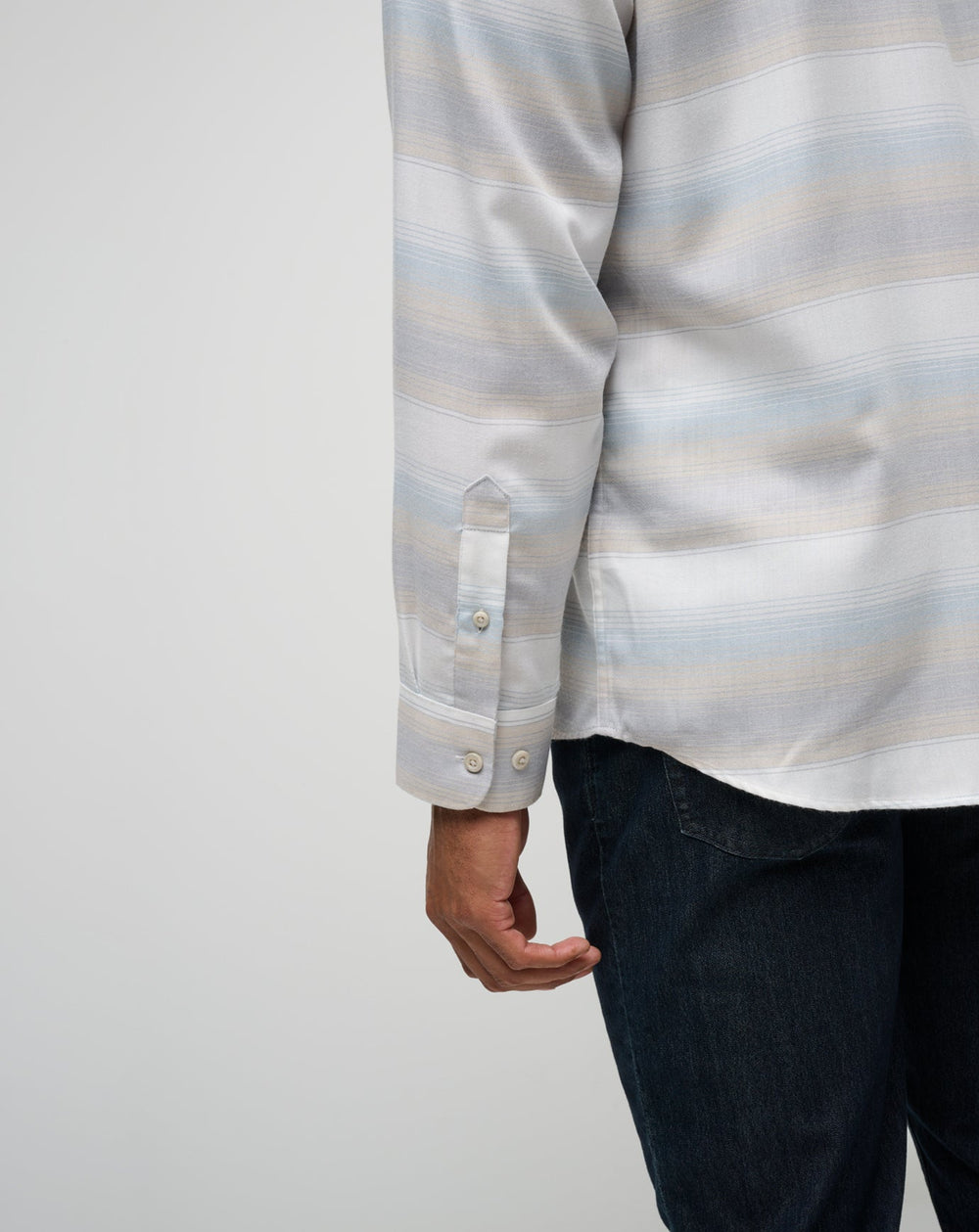Oxford Tan Travis Mathew Cloud Flannel Stripe Button-Up