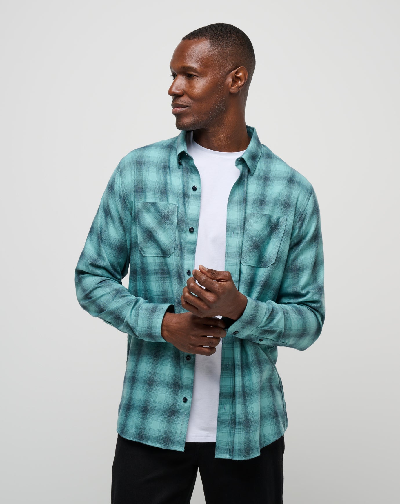 Total Eclipse/Cameo Travis Mathew Cloud Flannel Plaid Button-Up