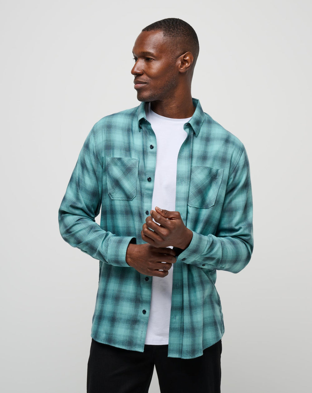 Total Eclipse/Cameo Travis Mathew Cloud Flannel Plaid Button-Up