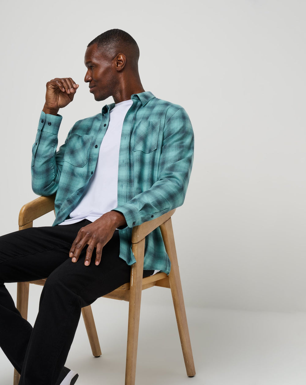 Total Eclipse/Cameo Travis Mathew Cloud Flannel Plaid Button-Up