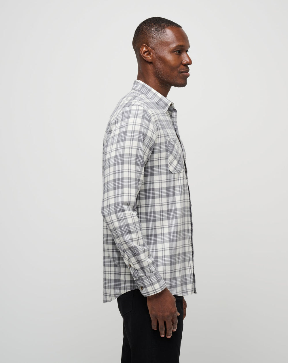 Vanilla Ice/Quiet Shade Travis Mathew Cloud Flannel Plaid Button-Up