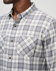 Vanilla Ice/Quiet Shade Travis Mathew Cloud Flannel Plaid Button-Up
