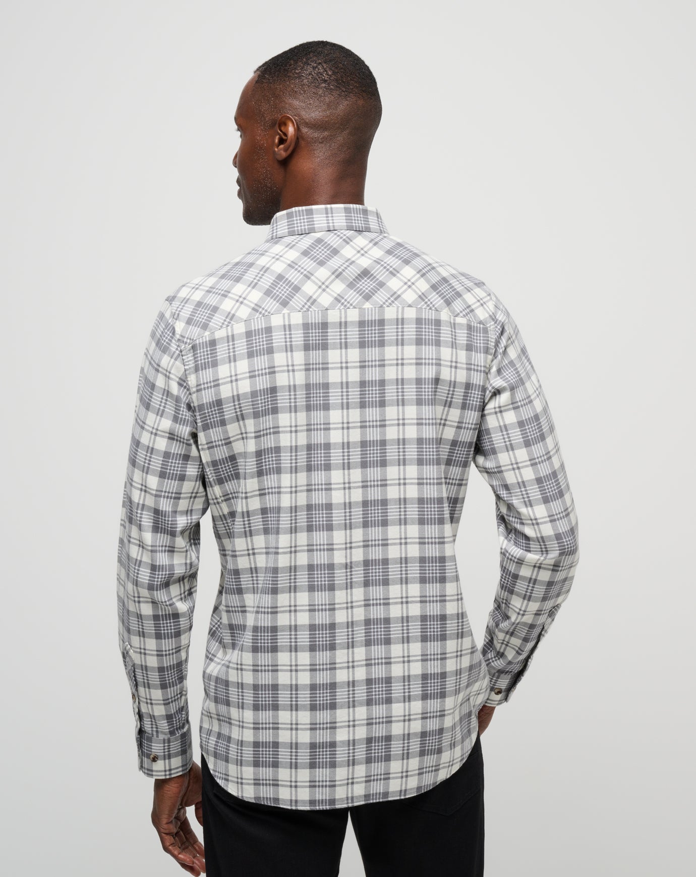 Vanilla Ice/Quiet Shade Travis Mathew Cloud Flannel Plaid Button-Up