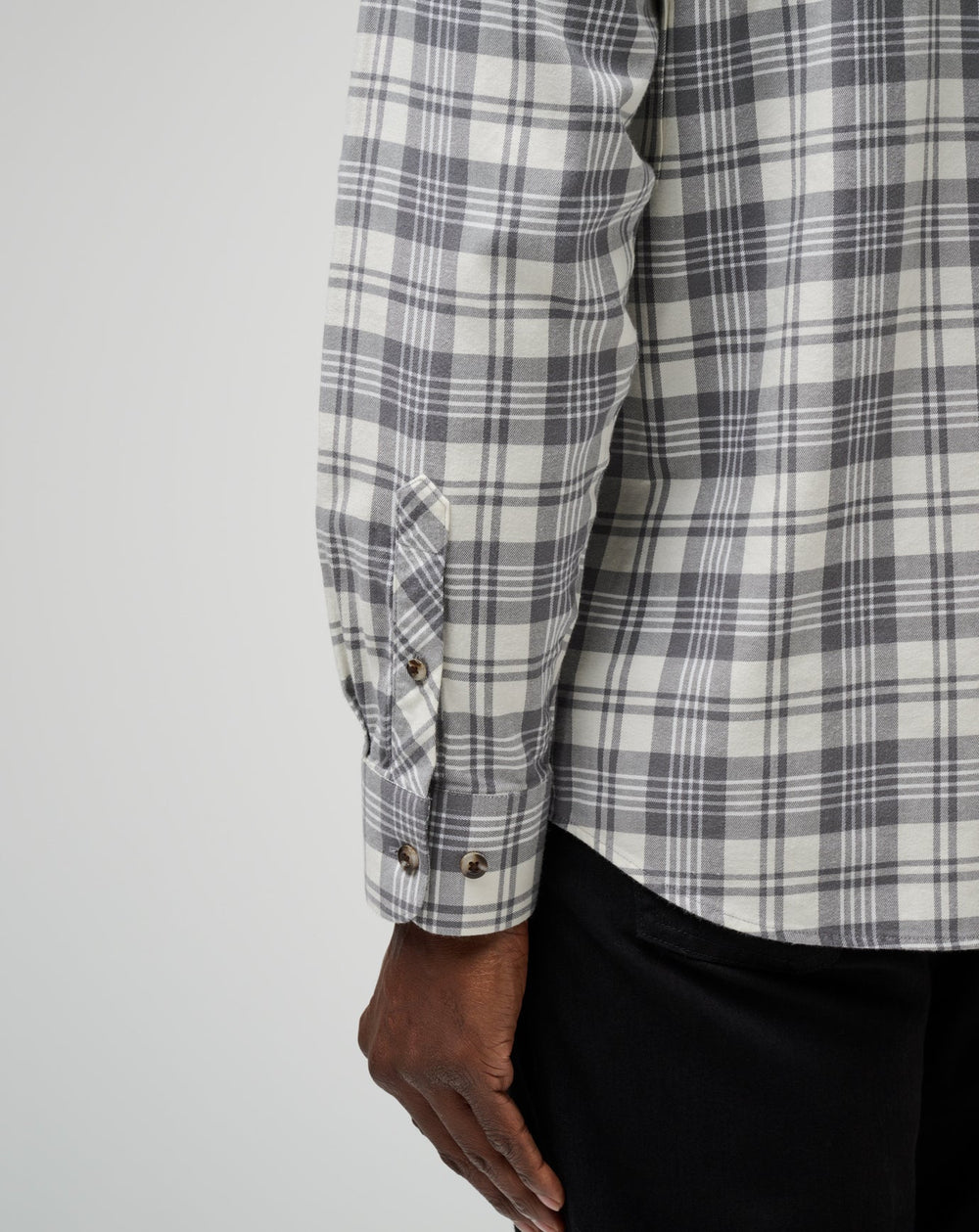 Vanilla Ice/Quiet Shade Travis Mathew Cloud Flannel Plaid Button-Up