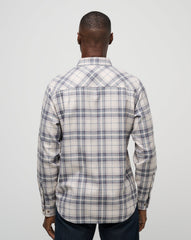 Oxford Tan/Plum Travis Mathew Cloud Flannel Plaid Button-Up