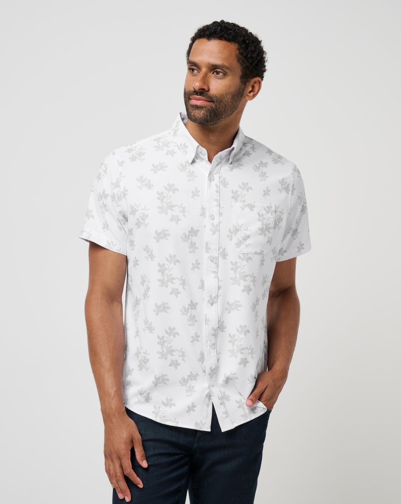 White Travis Mathew Mist On The Lake Button-Up
