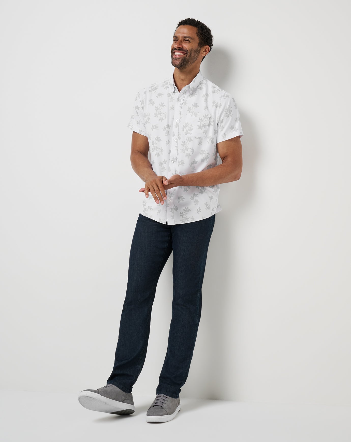 White Travis Mathew Mist On The Lake Button-Up