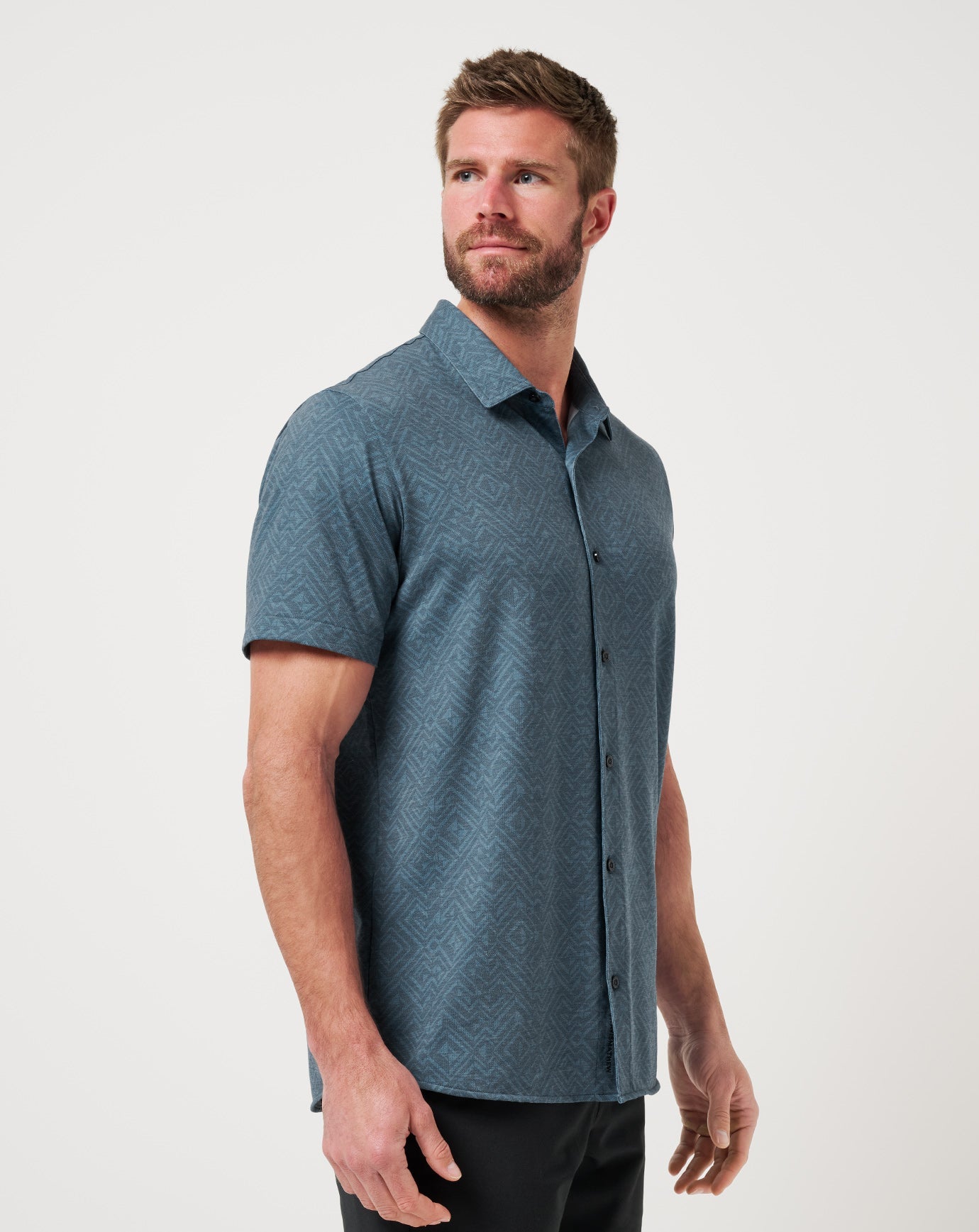 Mood Indigo/Vintage Indigo Travis Mathew Knit Featherweight Night Button-Up