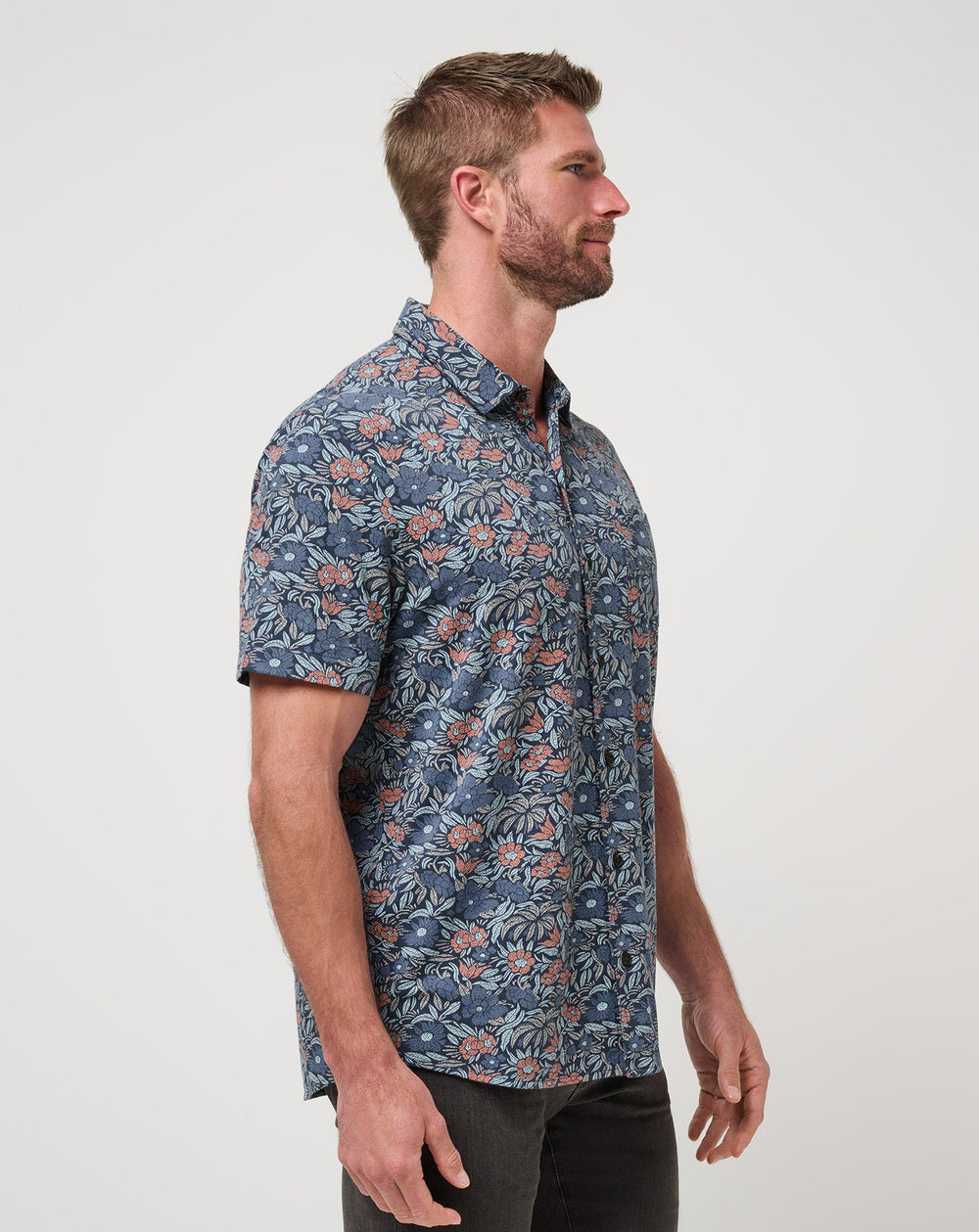 Mood Indigo/Vintage Indigo Travis Mathew Knit Day Cruise Button-Up